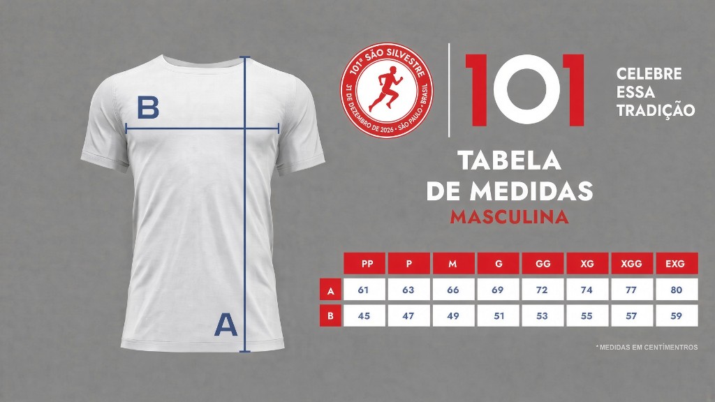 Tabela de Medidas Masculina